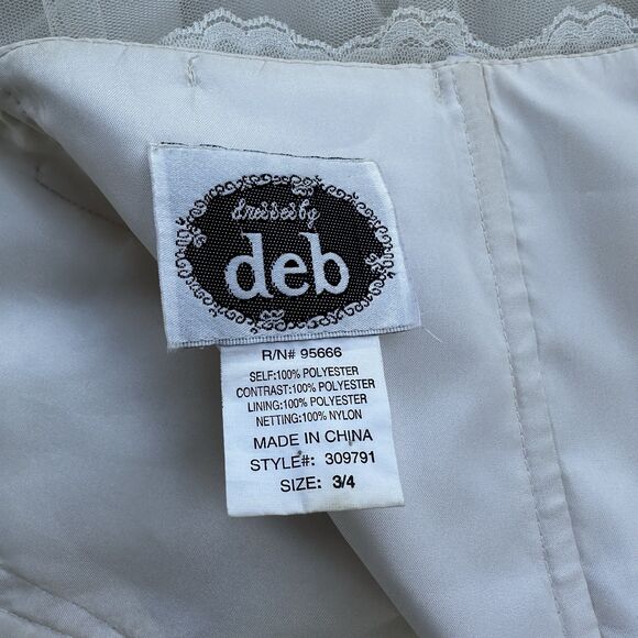 Vintage Ruffled Lace Formal Prom Dress Black Bow Tiered Prairie 3/4 Cottagecore - Picture 11 of 12